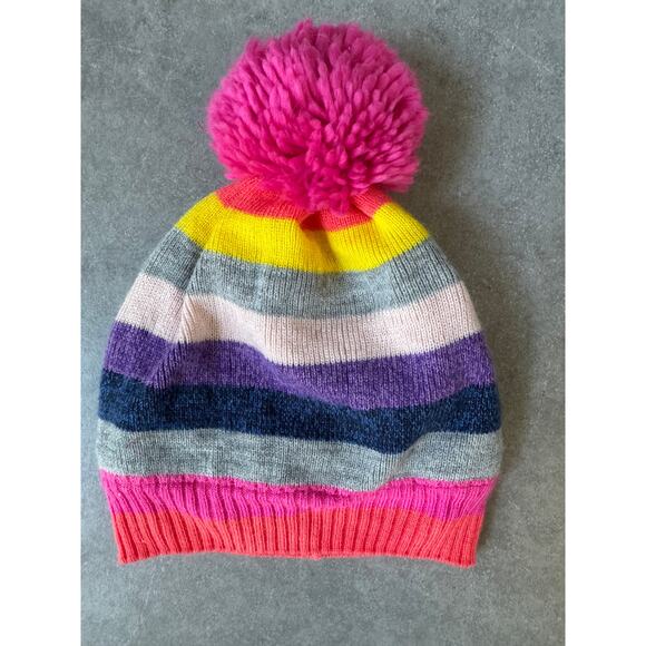 Babygap Other - BabyGap Unity Stripe Pink Beanie Hat Pink Pom-Pom